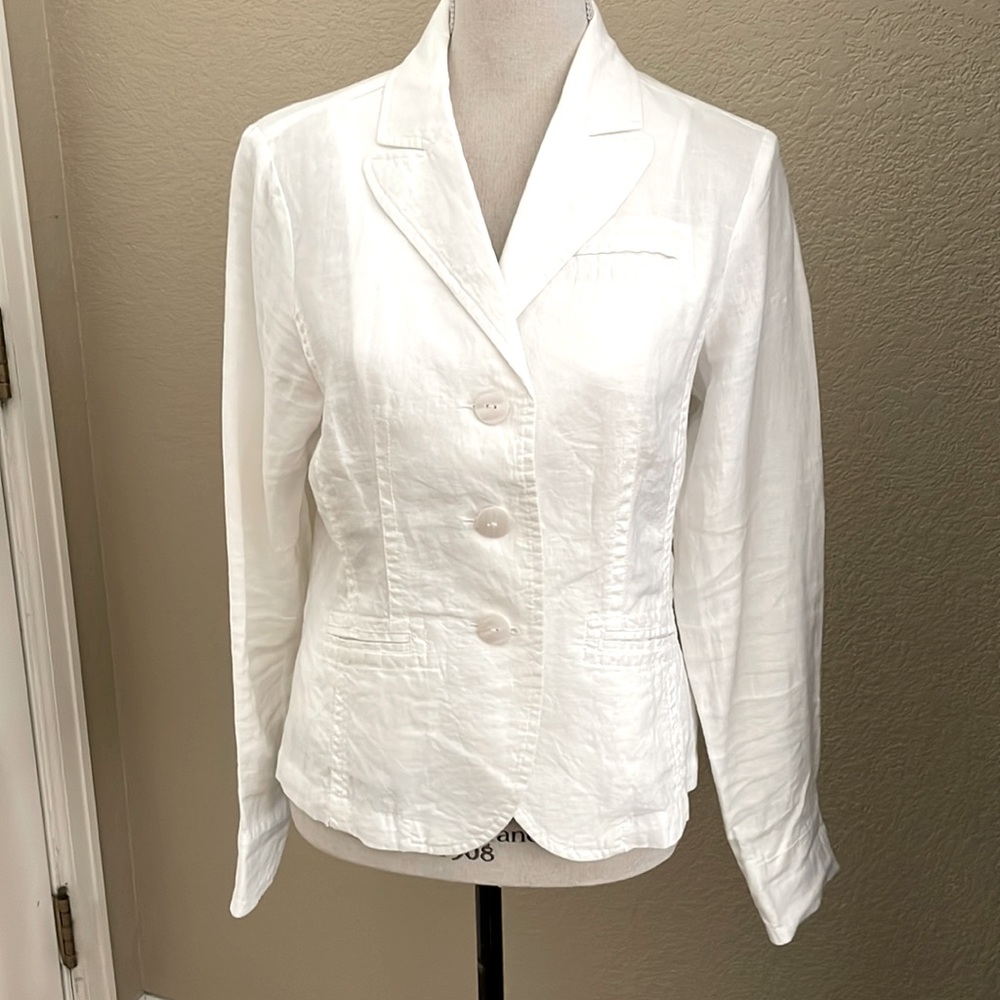 Whitewash linen jacket size S